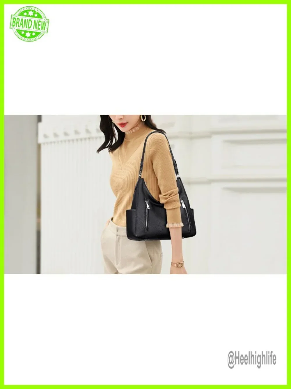 Genuine Leather Hobo Bag Crossbody Shoulder Purse with Top Handles Adjustable